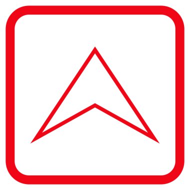 Vektör simgesi bir çerçeve içinde yukarı ok ucu