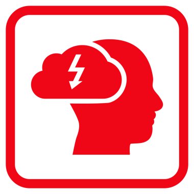 Beyin fırtınası vektör simgesi bir çerçeve içinde