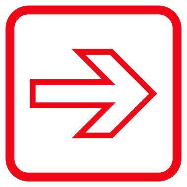 Ok sağ vektör simgesi bir çerçeve içinde