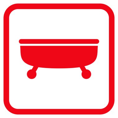 Küvet vektör simgesi bir çerçeve içinde