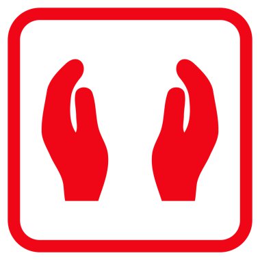 Alkış eller vektör simgesi bir çerçeve içinde