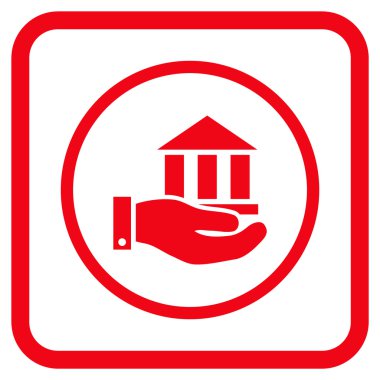 Banka hizmet vektör simgesi bir çerçeve içinde
