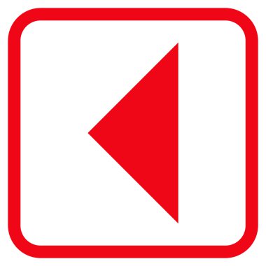 Ok ucu sol vektör simgesi bir çerçeve içinde