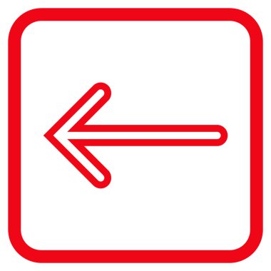 Ok sol vektör simgesi bir çerçeve içinde