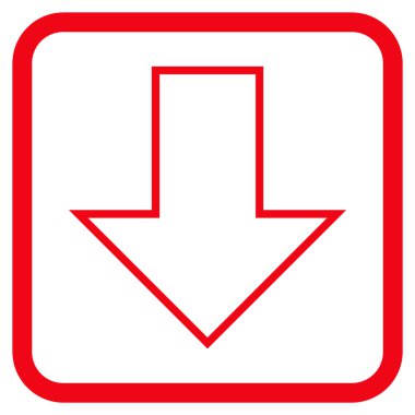 Vektör simgesi bir çerçeve içinde aşağı ok