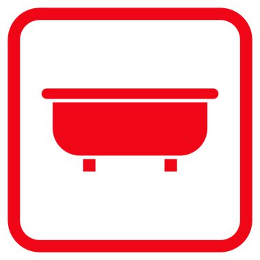 Küvet vektör simgesi bir çerçeve içinde