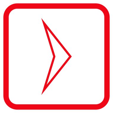 Ok ucu doğru vektör simgesi bir çerçeve içinde