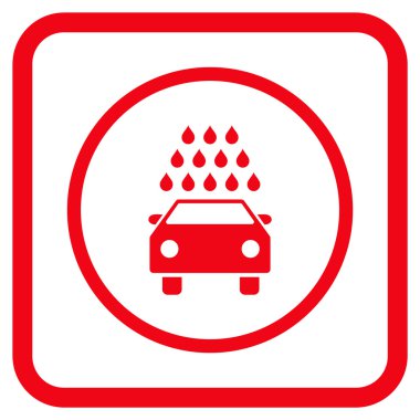 Oto yıkama vektör simgesi bir çerçeve içinde