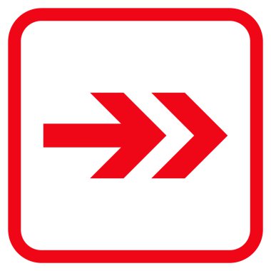 Ok sağ vektör simgesi bir çerçeve içinde