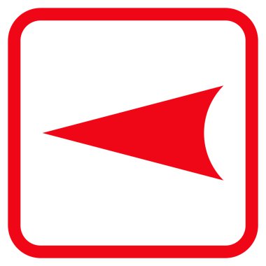 Ok ucu sol vektör simgesi bir çerçeve içinde