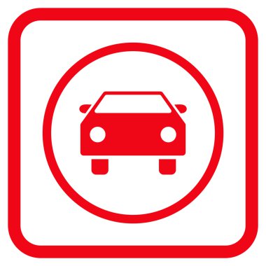 Araba vektör simgesi bir çerçeve içinde