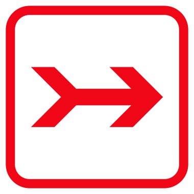 Ok sağ vektör simgesi bir çerçeve içinde