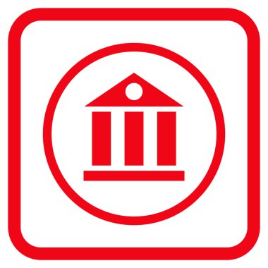 Banka Binası vektör simgesi bir çerçeve içinde