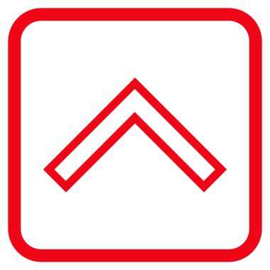 Vektör simgesi bir çerçeve içinde yukarı ok ucu