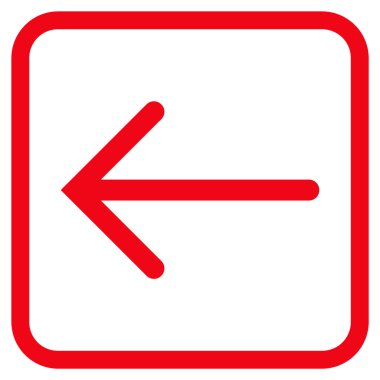 Ok sol vektör simgesi bir çerçeve içinde