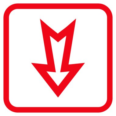 Vektör simgesi bir çerçeve içinde aşağı ok