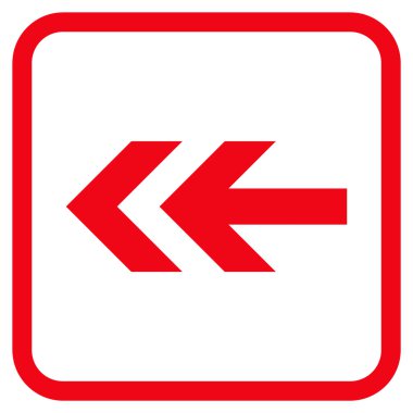 Ok sol vektör simgesi bir çerçeve içinde