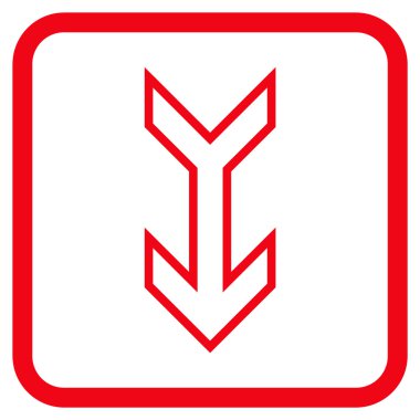 Vektör simgesi bir çerçeve içinde aşağı ok