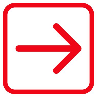 Ok sağ vektör simgesi bir çerçeve içinde