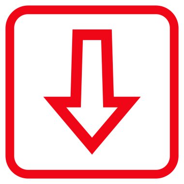 Vektör simgesi bir çerçeve içinde aşağı ok