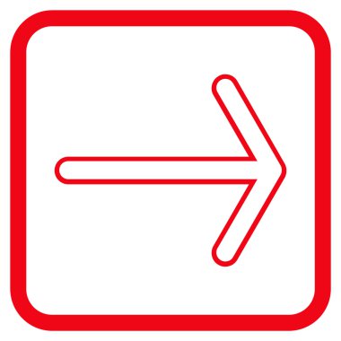 Ok sağ vektör simgesi bir çerçeve içinde