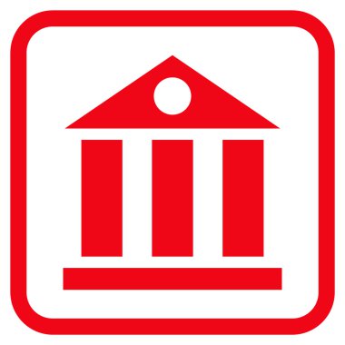 Banka Binası vektör simgesi bir çerçeve içinde