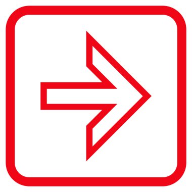 Ok sağ vektör simgesi bir çerçeve içinde