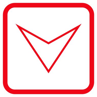 Vektör simgesi bir çerçeve içinde aşağı ok ucu