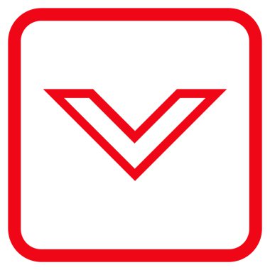 Vektör simgesi bir çerçeve içinde aşağı ok ucu