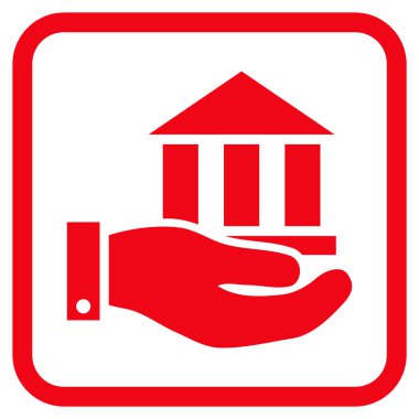Banka hizmet vektör simgesi bir çerçeve içinde