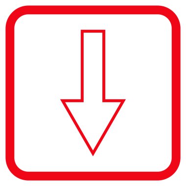 Vektör simgesi bir çerçeve içinde aşağı ok