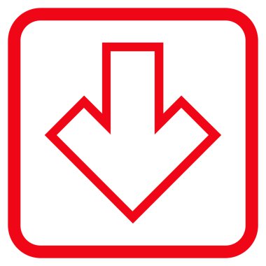 Vektör simgesi bir çerçeve içinde aşağı ok