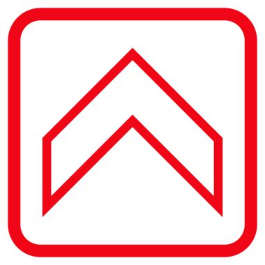 Vektör simgesi bir çerçeve içinde yukarı ok ucu