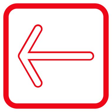 Ok sol vektör simgesi bir çerçeve içinde