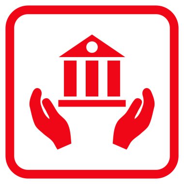 Banka hizmet vektör simgesi bir çerçeve içinde