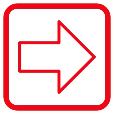 Ok sağ vektör simgesi bir çerçeve içinde