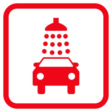 Oto yıkama vektör simgesi bir çerçeve içinde