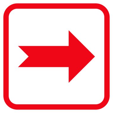 Ok sağ vektör simgesi bir çerçeve içinde