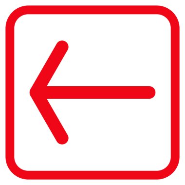 Ok sol vektör simgesi bir çerçeve içinde