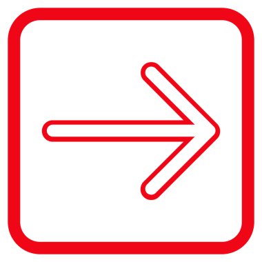 Ok sağ vektör simgesi bir çerçeve içinde