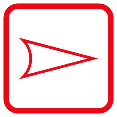 Ok ucu doğru vektör simgesi bir çerçeve içinde