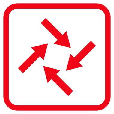 Merkezcil oklar bir çerçeve içinde simge vektör