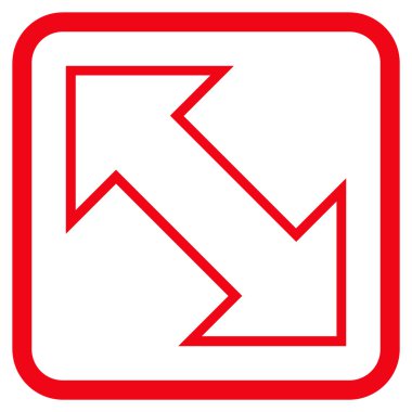 Exchange çapraz vektör simgesi bir çerçeve içinde