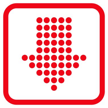 Vektör simgesi bir çerçeve içinde aşağı noktalı ok