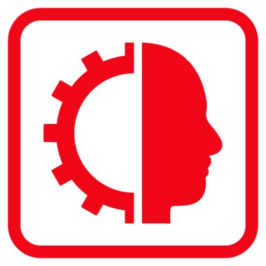 Cyborg dişli vektör simgesi bir çerçeve içinde