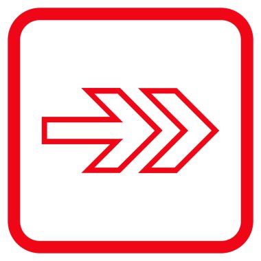 Yöne doğru vektör simgesi bir çerçeve içinde