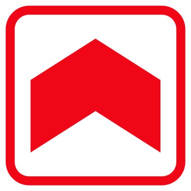 Yön yukarı vektör simgesi bir çerçeve içinde