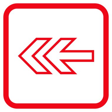 Yön sol vektör simgesi bir çerçeve içinde