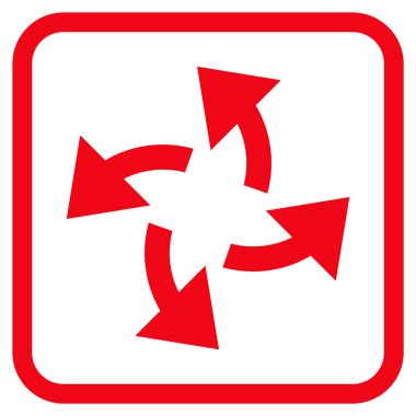 Santrifüj oklar bir çerçeve içinde simge vektör