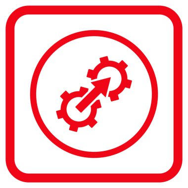 Dişli Tümleştirme vektör simgesi bir çerçeve içinde